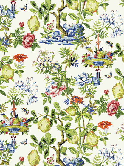 SCALAMANDRE  SHANTUNG GARDEN BIRD , ANIMAL 
BOTANICAL , FOLIAGE 
CHINOISERIE 
FLORAL BLOOM   - SC 0001WP88377 NEW SKU # SCWP883770001