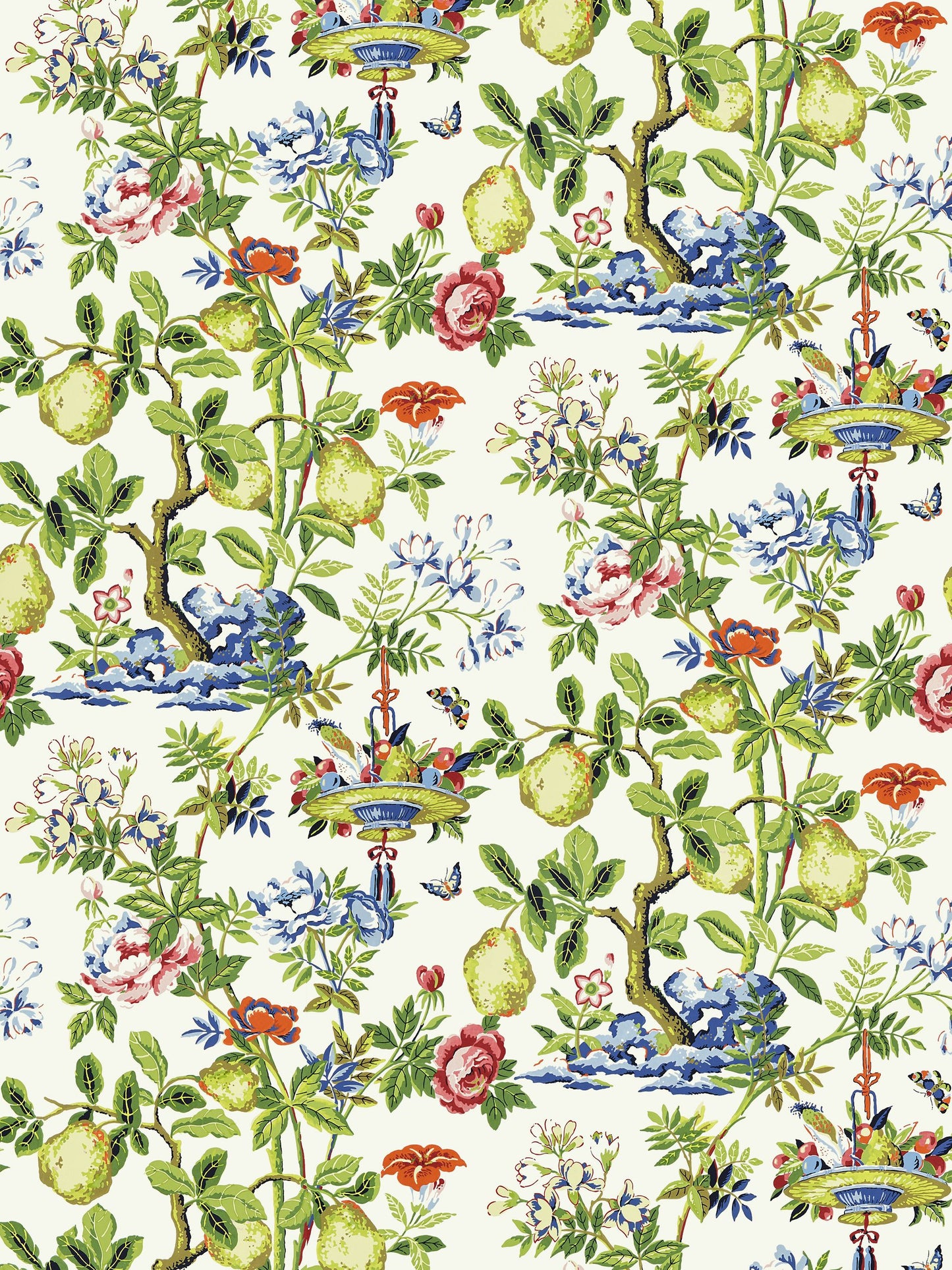 SCALAMANDRE  SHANTUNG GARDEN BIRD , ANIMAL 
BOTANICAL , FOLIAGE 
CHINOISERIE 
FLORAL BLOOM   - SC 0001WP88377 NEW SKU # SCWP883770001