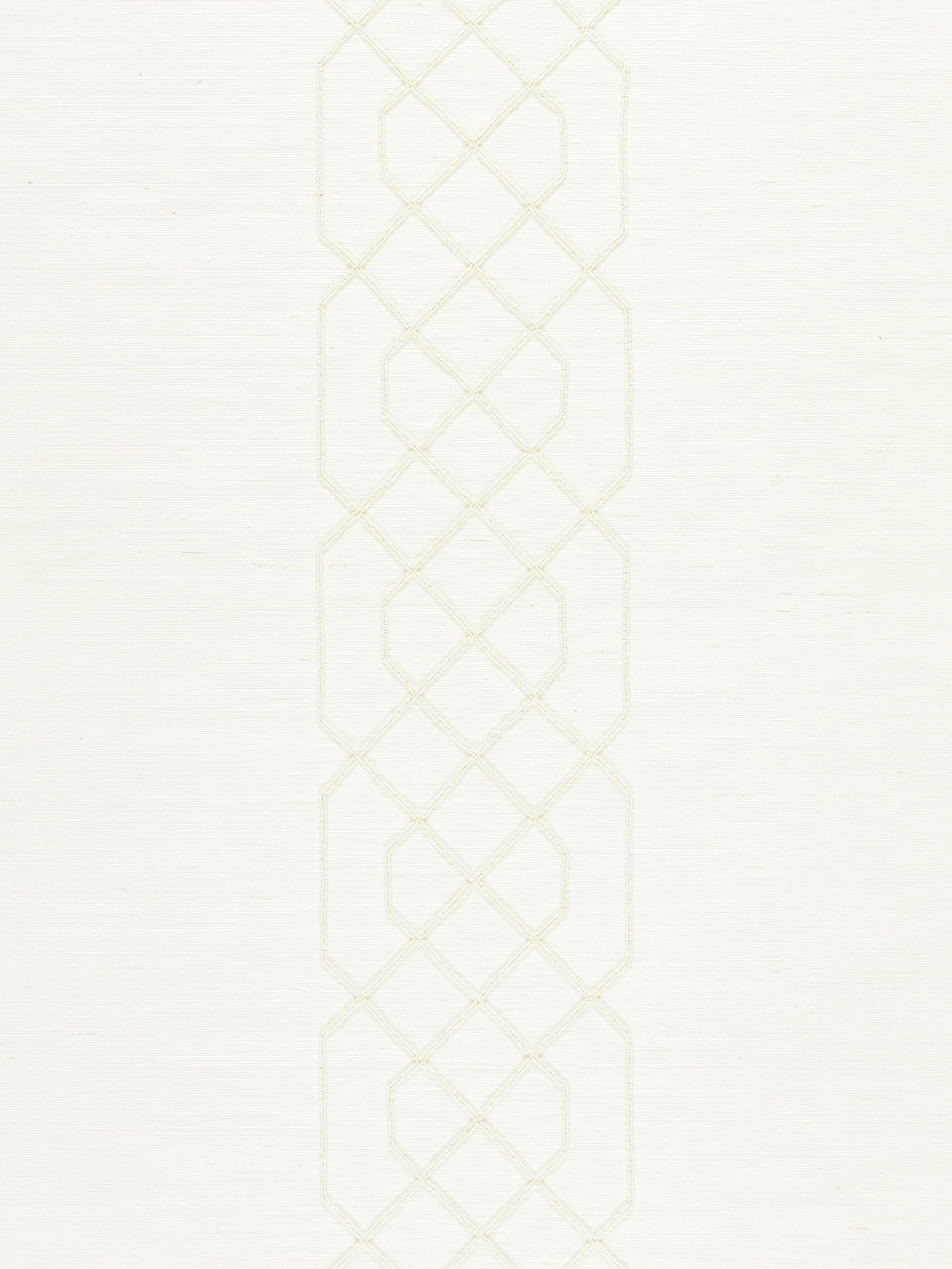 SCALAMANDRE  ADELAIDE BEADED SISAL FRETWORK , LATTICE 
STRIPE IVORY   - SC 0001WP88385 NEW SKU # SCWP883850001