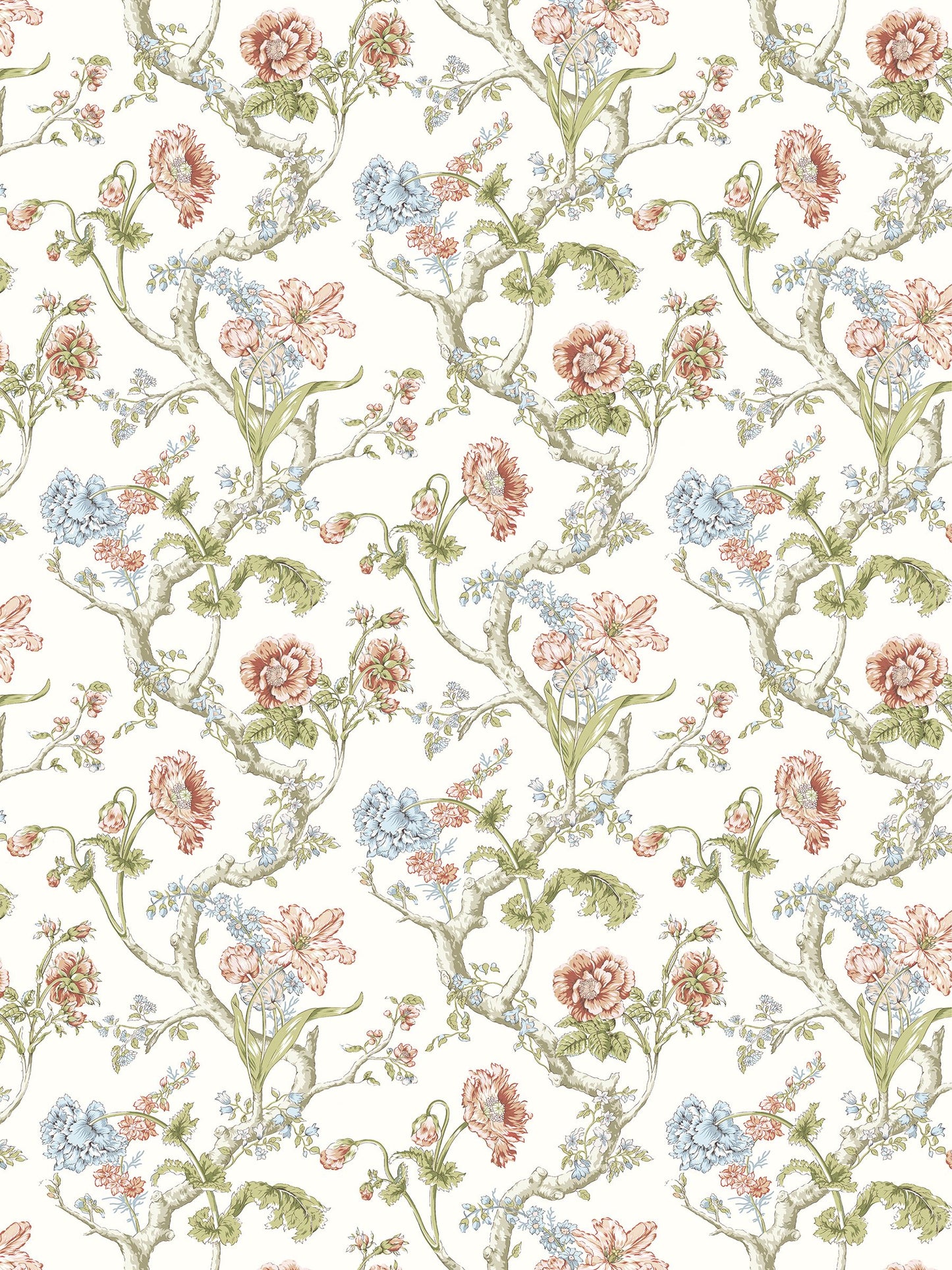 SCALAMANDRE  ANDREW JACKSON FLORAL BOTANICAL , FOLIAGE 
FLORAL 
HISTORIC COUNTRYSIDE   - SC 0001WP88432 NEW SKU # SCWP884320001