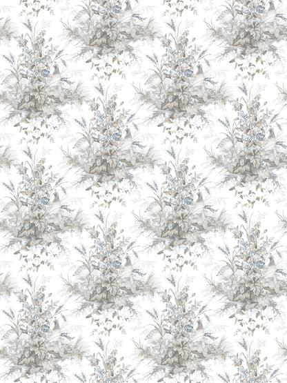 SCALAMANDRE  EDWIN'S COVEY BIRD , ANIMAL 
BOTANICAL , FOLIAGE 
HISTORIC 
SCENIC GRISAILLE   - SC 0001WP88434 NEW SKU # SCWP884340001