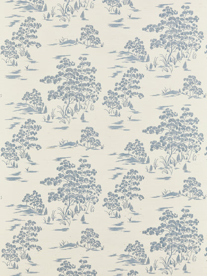 SCALAMANDRE  KATSURA EMBROIDERED TOILE BOTANICAL , FOLIAGE 
CHINOISERIE 
TOILE SKY   - SC 0001WP88445 NEW SKU # SCWP884450001