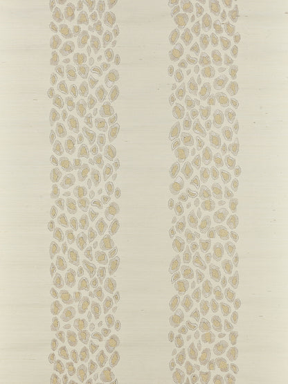 SCALAMANDRE  CATWALK EMBELLISHED GRASSCLOTH ANIMAL SKIN 
STRIPE PEARL   - SC 0001WP88446 NEW SKU # SCWP884460001