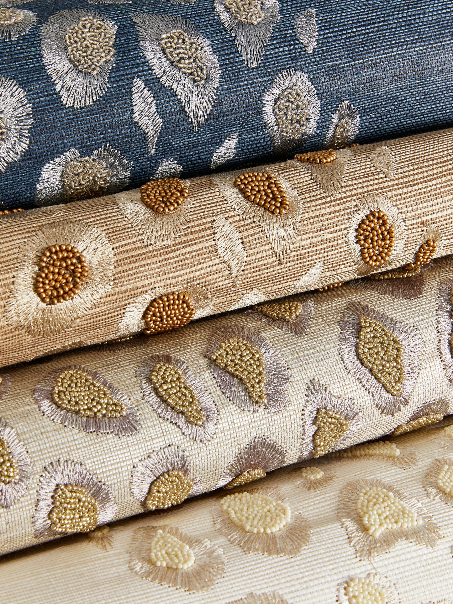 SCALAMANDRE  CATWALK EMBELLISHED GRASSCLOTH ANIMAL SKIN 
STRIPE PEARL   - SC 0001WP88446 NEW SKU # SCWP884460001