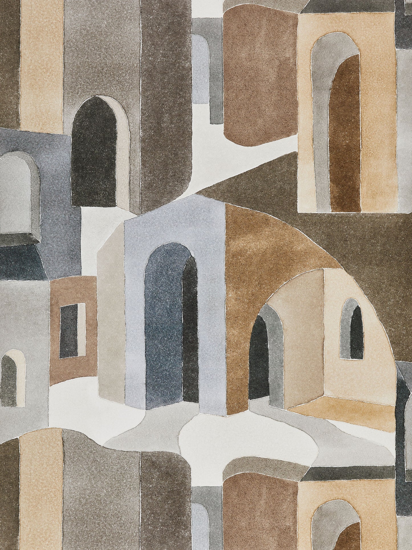 SCALAMANDRE  RIAD ABSTRACT 
GRAPHIC 
SCENIC STONE   - SC 0001WP88508 NEW SKU # SCWP885080001