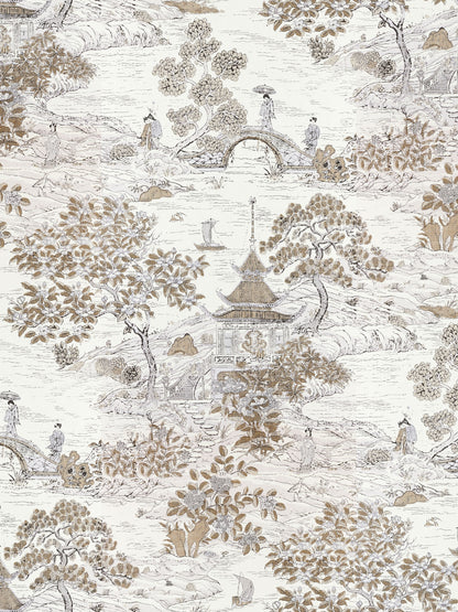 SCALAMANDRE  SATOMI - WALLCOVERING CHINOISERIE 
SCENIC PEWTER   - SC 0001WP88554 NEW SKU # SCWP885540001