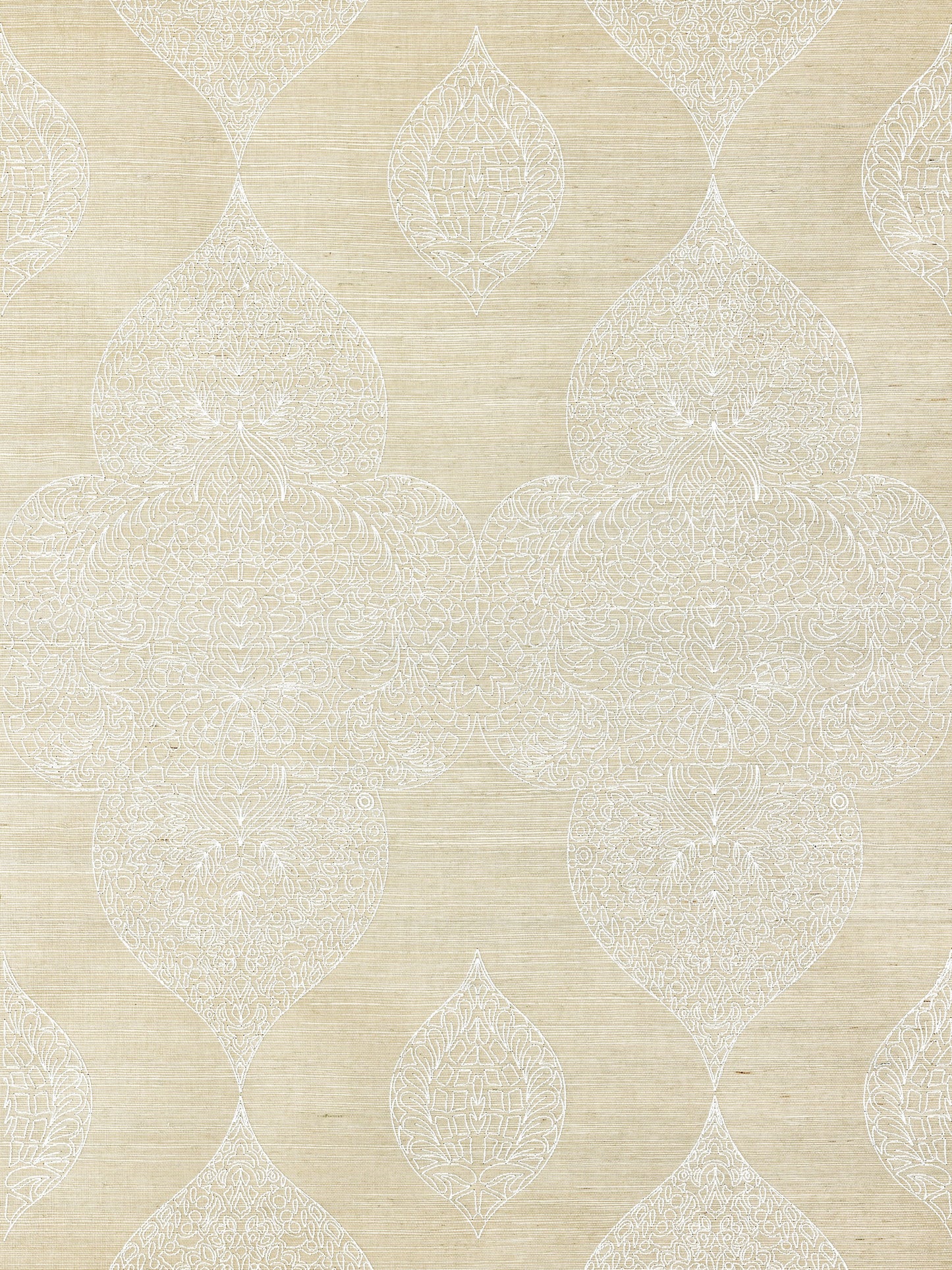 SCALAMANDRE  TAJ EMBROIDERED SISAL MEDALLION 
PAISLEY CHAI   - SC 0001WP88555 NEW SKU # SCWP885550001