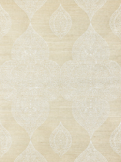 SCALAMANDRE  TAJ EMBROIDERED SISAL MEDALLION 
PAISLEY CHAI   - SC 0001WP88555 NEW SKU # SCWP885550001