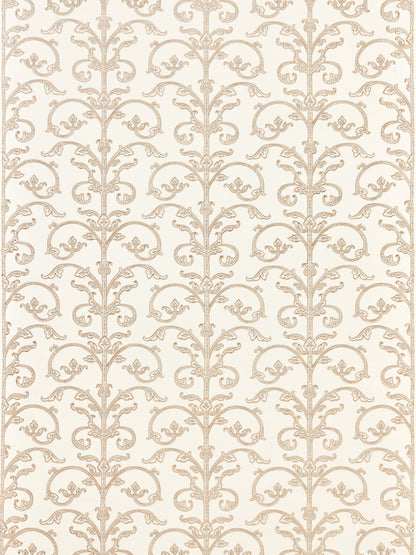 SCALAMANDRE  SAXONY SCROLL WALLCOVERING DAMASK 
FRETWORK , LATTICE 
SCROLL LATTE   - SC 0001WP88558 NEW SKU # SCWP885580001