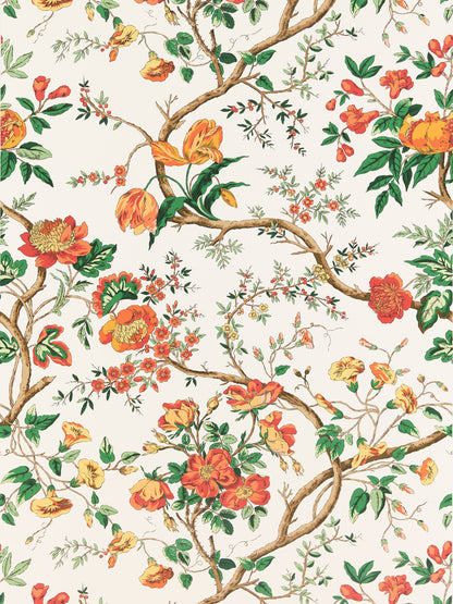 SCALAMANDRE  PERSEPHONE WALLCOVERING FLORAL PERSIMMON   - SC 0001WP88563 NEW SKU # SCWP885630001