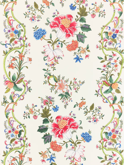 SCALAMANDRE  CAMELLIA TRELLIS WALLCOVERING FLORAL 
FRETWORK , LATTICE CREAM MULTI   - SC 0001WP88566 NEW SKU # SCWP885660001