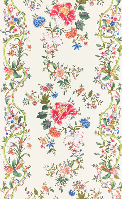 SCALAMANDRE  CAMELLIA TRELLIS WALLCOVERING FLORAL 
FRETWORK , LATTICE CREAM MULTI   - SC 0001WP88566 NEW SKU # SCWP885660001
