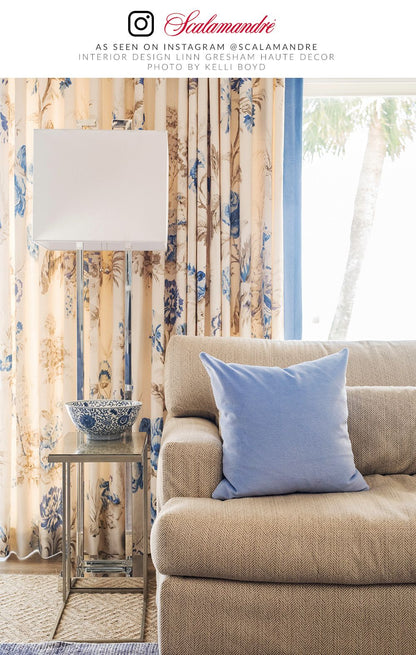 SCALAMANDRE  SOMERSET LINEN PRINT FABRIC PORCELAIN   - SC 000216584 NEW SKU # SC165840002