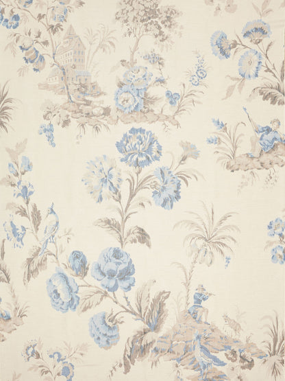 SCALAMANDRE  SOMERSET SILK WARP PRINT FABRIC PORCELAIN   - SC 000216585 NEW SKU # SC165850002