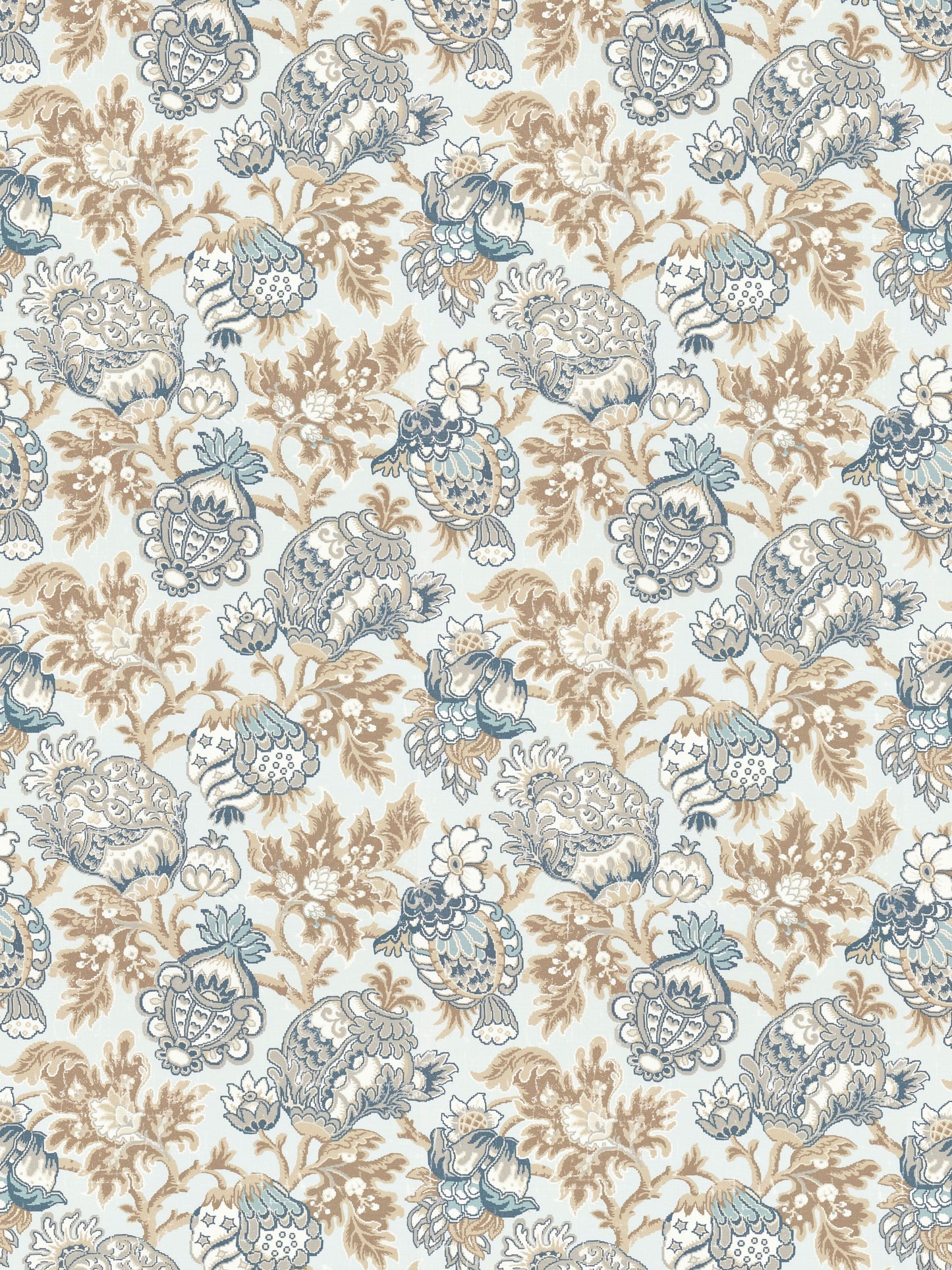 SCALAMANDRE  CANTERBURY LINEN PRINT FABRIC SKY   - SC 000216593 NEW SKU # SC165930002