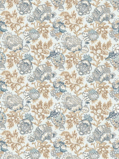 SCALAMANDRE  CANTERBURY LINEN PRINT FABRIC SKY   - SC 000216593 NEW SKU # SC165930002
