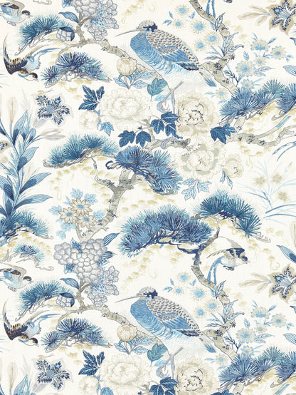 SCALAMANDRE  SHENYANG LINEN PRINT FABRIC PORCELAIN   - SC 000216601 NEW SKU # SC166010002