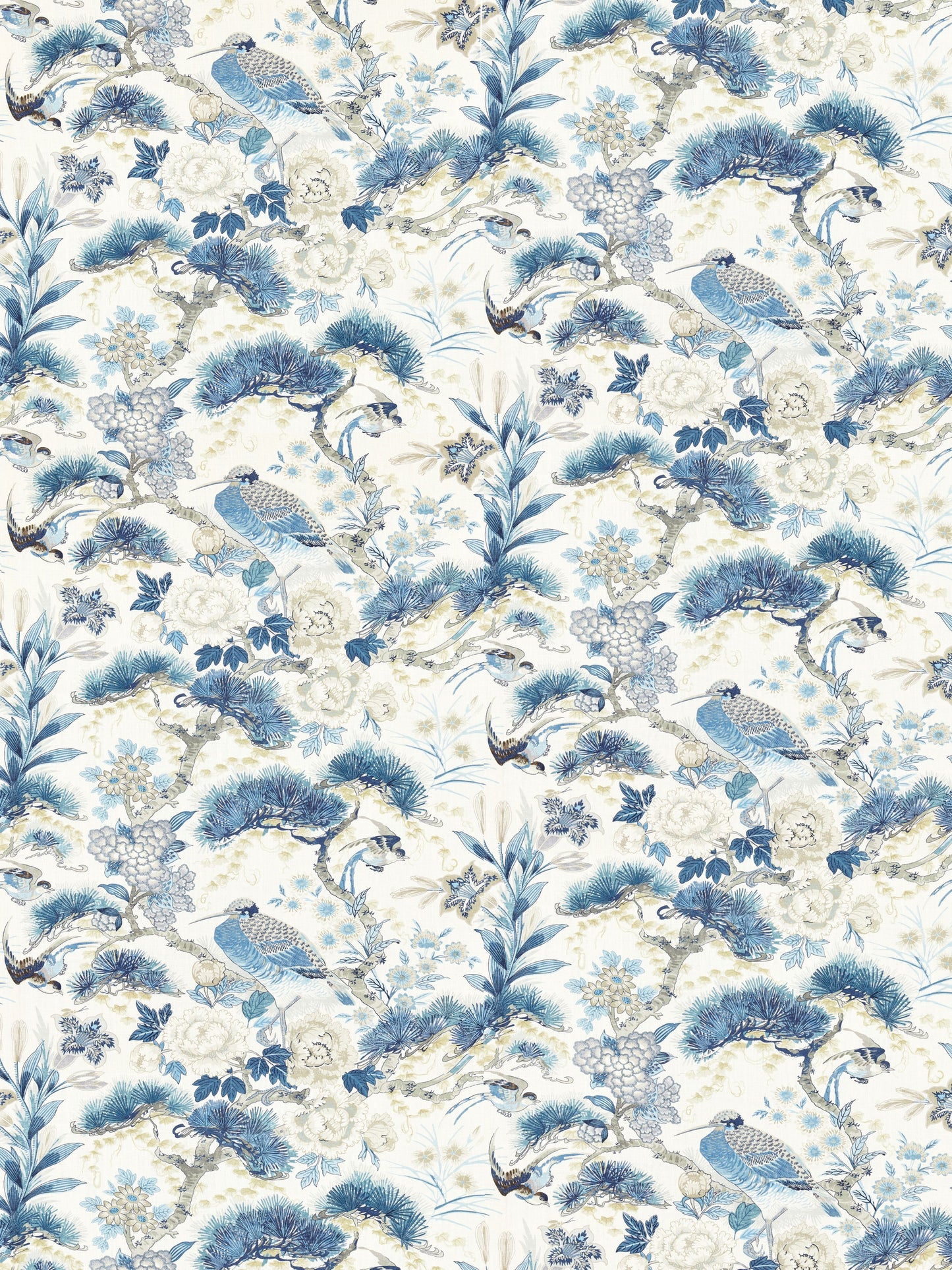 SCALAMANDRE  SHENYANG LINEN PRINT FABRIC PORCELAIN   - SC 000216601 NEW SKU # SC166010002