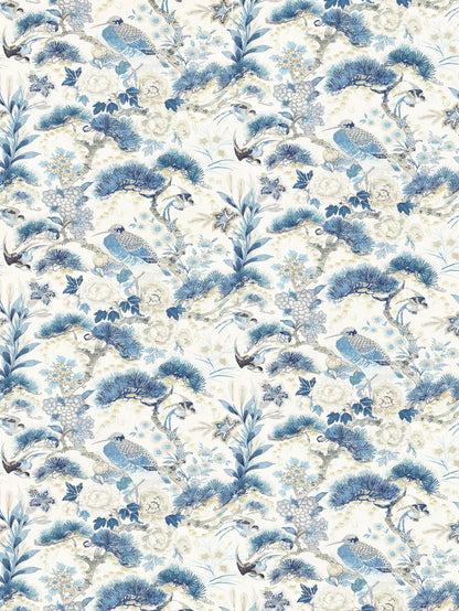SCALAMANDRE  SHENYANG LINEN PRINT FABRIC PORCELAIN   - SC 000216601 NEW SKU # SC166010002