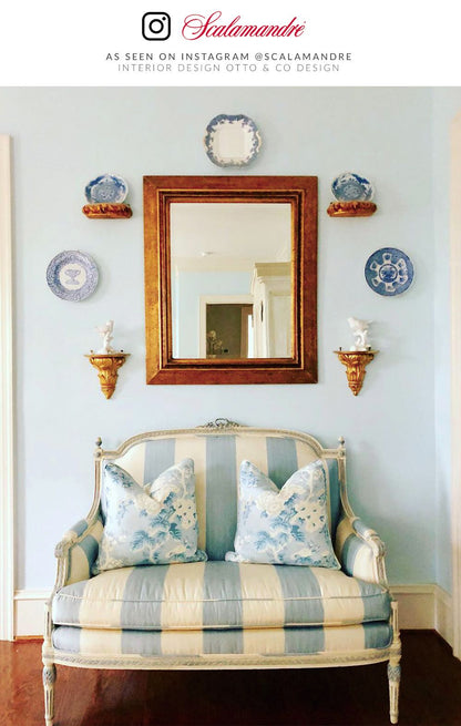 SCALAMANDRE  ASCOT LINEN PRINT FABRIC SKY   - SC 000216602 NEW SKU # SC166020002