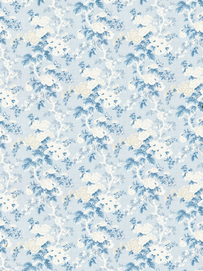 SCALAMANDRE  ASCOT LINEN PRINT FABRIC SKY   - SC 000216602 NEW SKU # SC166020002