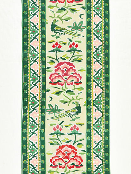 SCALAMANDRE  ROYAL PEONY LINEN PRINT FABRIC SPRING GREEN   - SC 000216613 NEW SKU # SC166130002