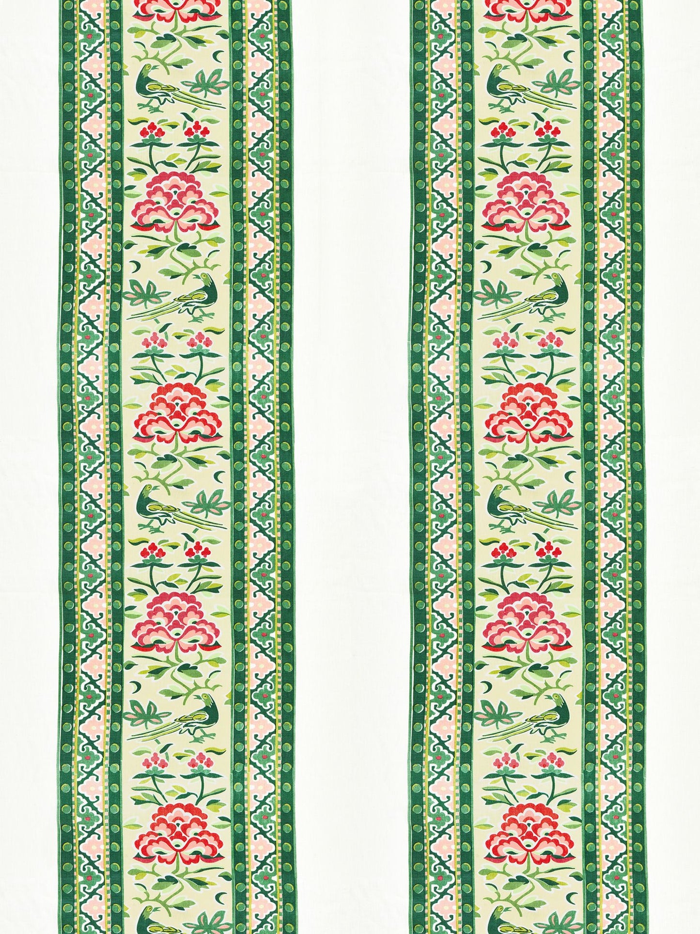 SCALAMANDRE  ROYAL PEONY LINEN PRINT FABRIC SPRING GREEN   - SC 000216613 NEW SKU # SC166130002