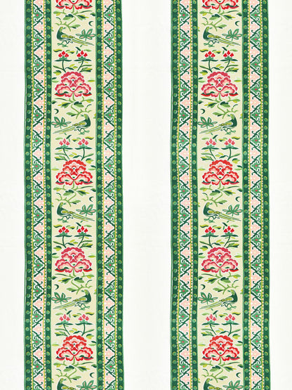 SCALAMANDRE  ROYAL PEONY LINEN PRINT FABRIC SPRING GREEN   - SC 000216613 NEW SKU # SC166130002