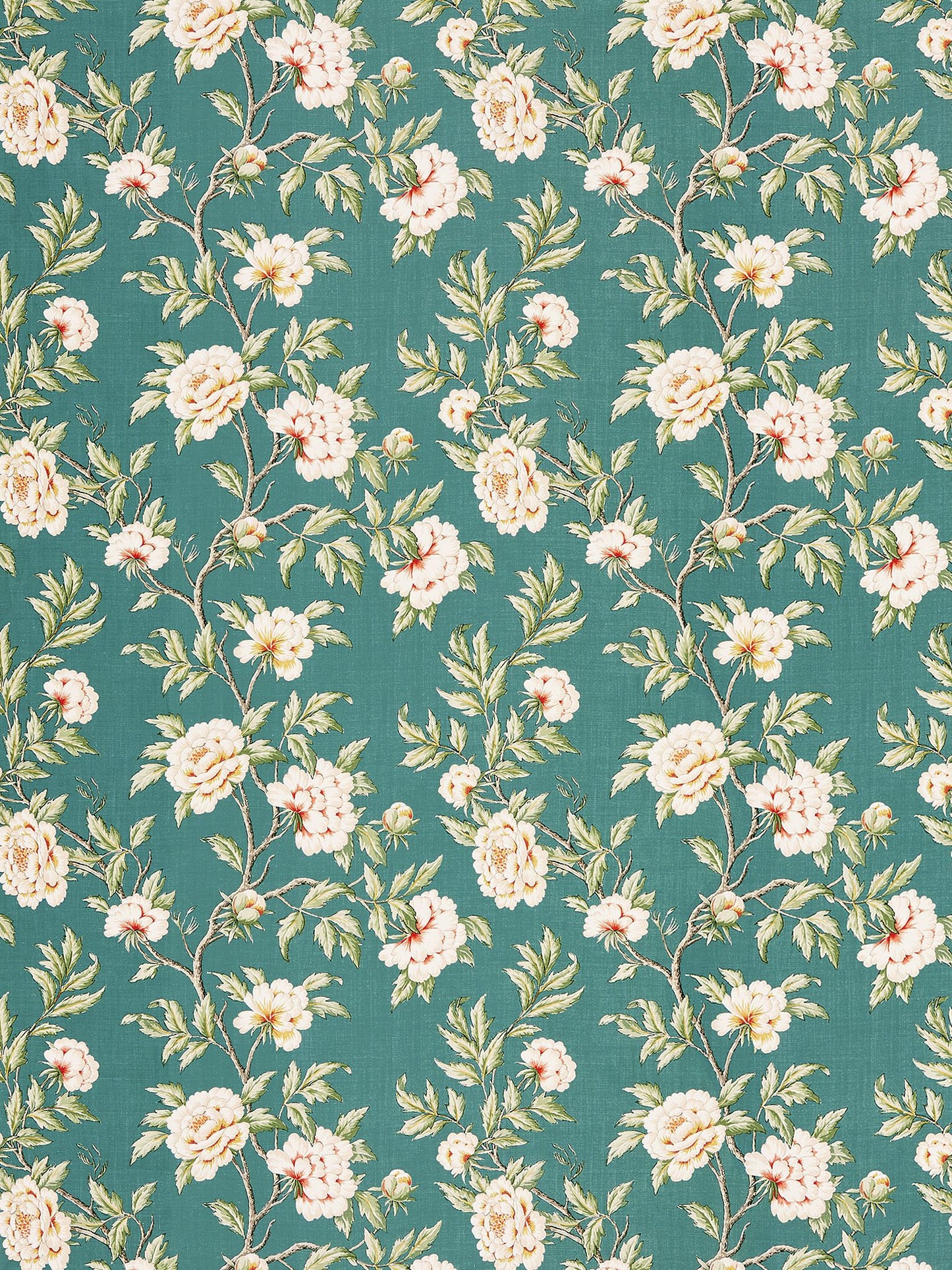 SCALAMANDRE  PEONIA LINEN PRINT FABRIC EMERALD ISLE   - SC 000216616 NEW SKU # SC166160002