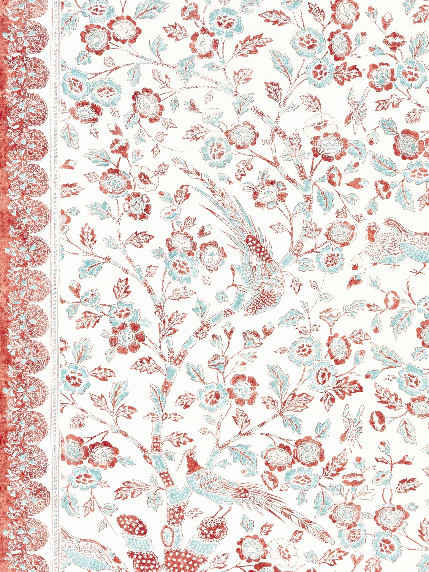 SCALAMANDRE  ANISSA PRINT FABRIC CORAL SPICE   - SC 000216625