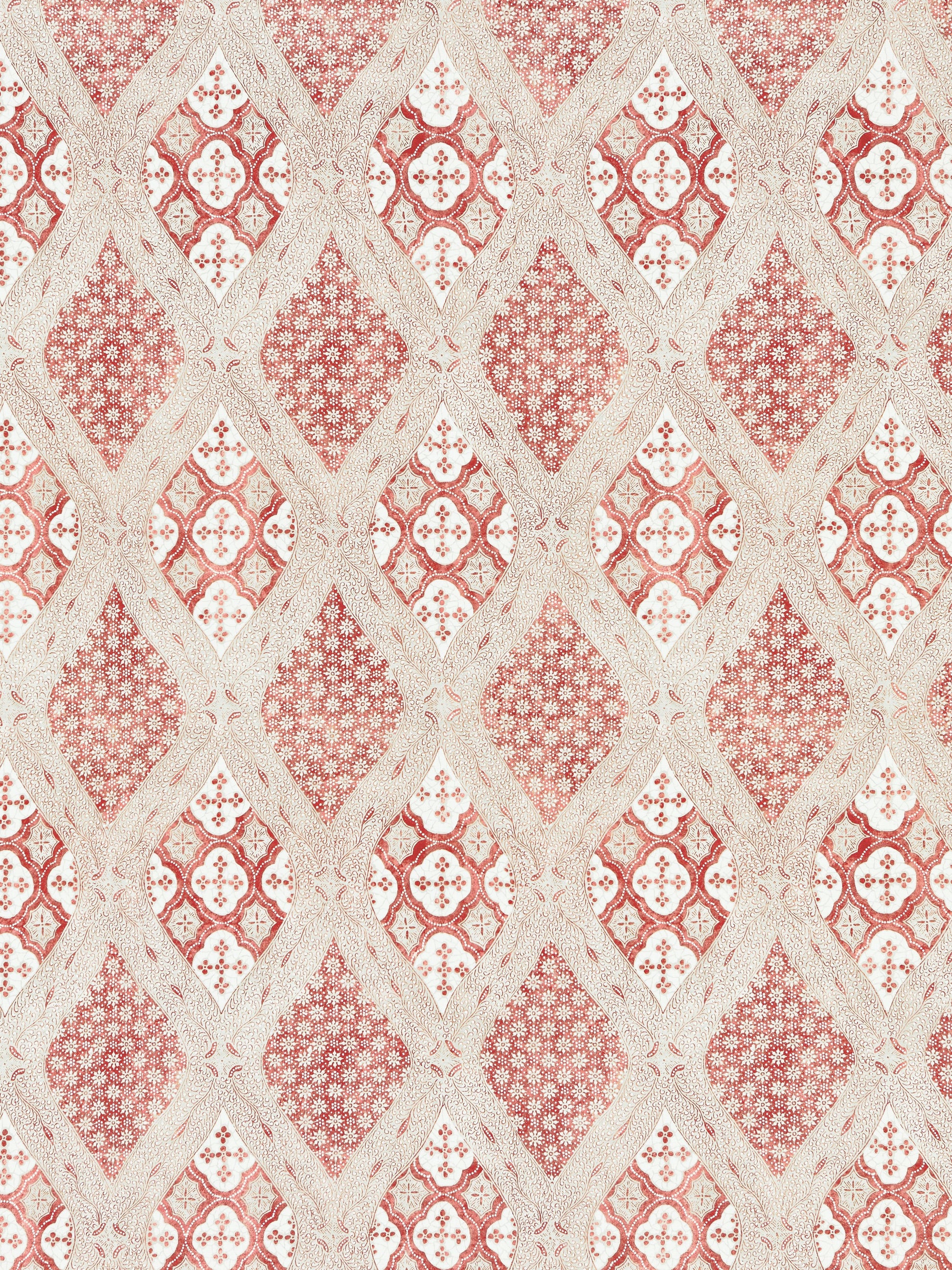 SCALAMANDRE  FARRAH PRINT FABRIC CORAL SPICE   - SC 000216626