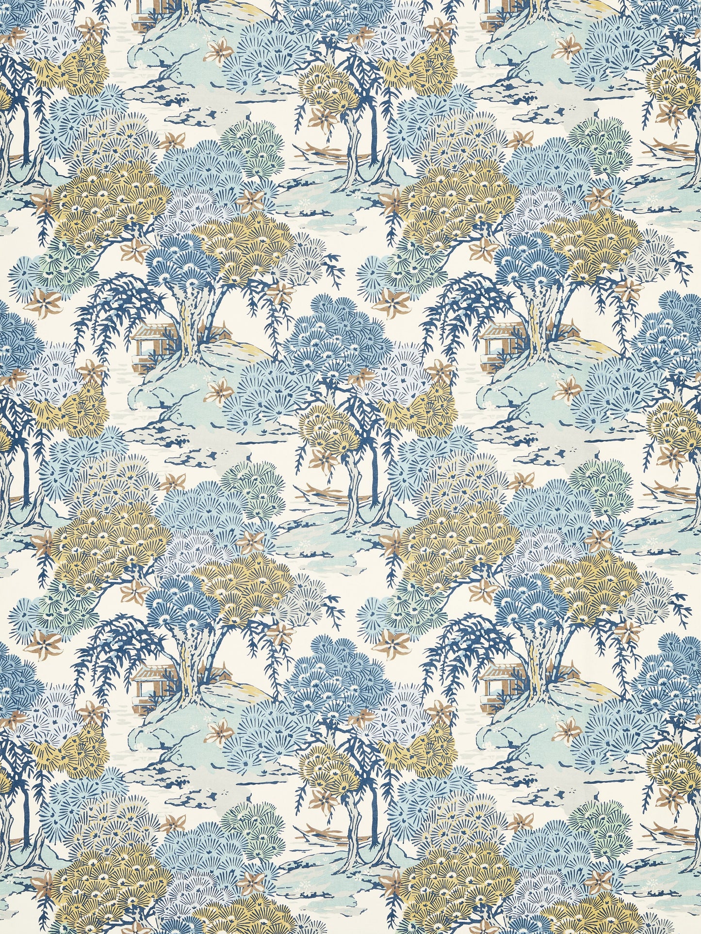 SCALAMANDRE  SEA OF TREES PRINT FABRIC BLUE RIDGE   - SC 000216627 NEW SKU # SC166270002