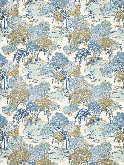SCALAMANDRE  SEA OF TREES PRINT FABRIC BLUE RIDGE   - SC 000216627 NEW SKU # SC166270002