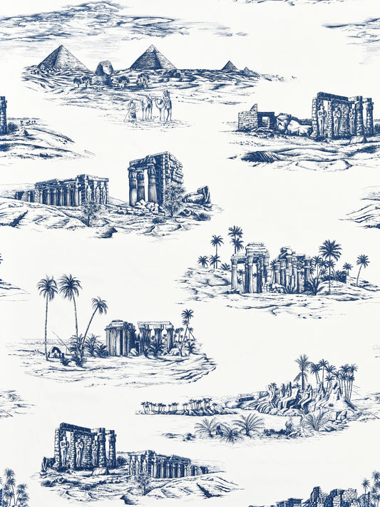 SCALAMANDRE  CAIRO TOILE FABRIC LAPIS   - SC 000216635