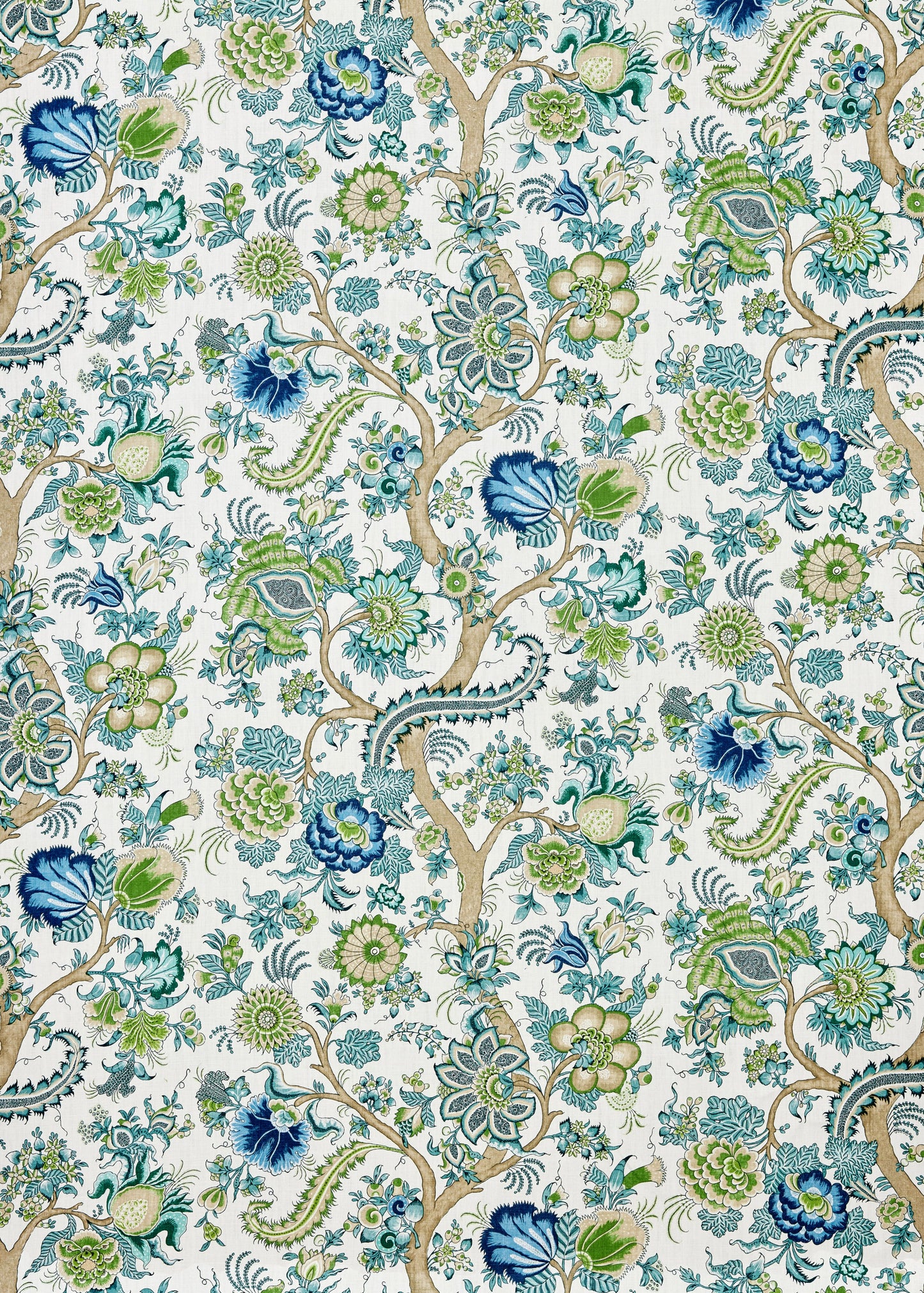 SCALAMANDRE  METROPOLITAN PALAMPORE PRINT FABRIC AEGEAN   - SC 000216649 NEW SKU # SC166490002