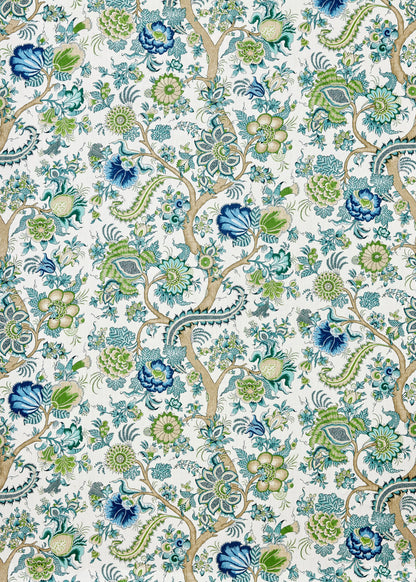 SCALAMANDRE  METROPOLITAN PALAMPORE PRINT FABRIC AEGEAN   - SC 000216649 NEW SKU # SC166490002