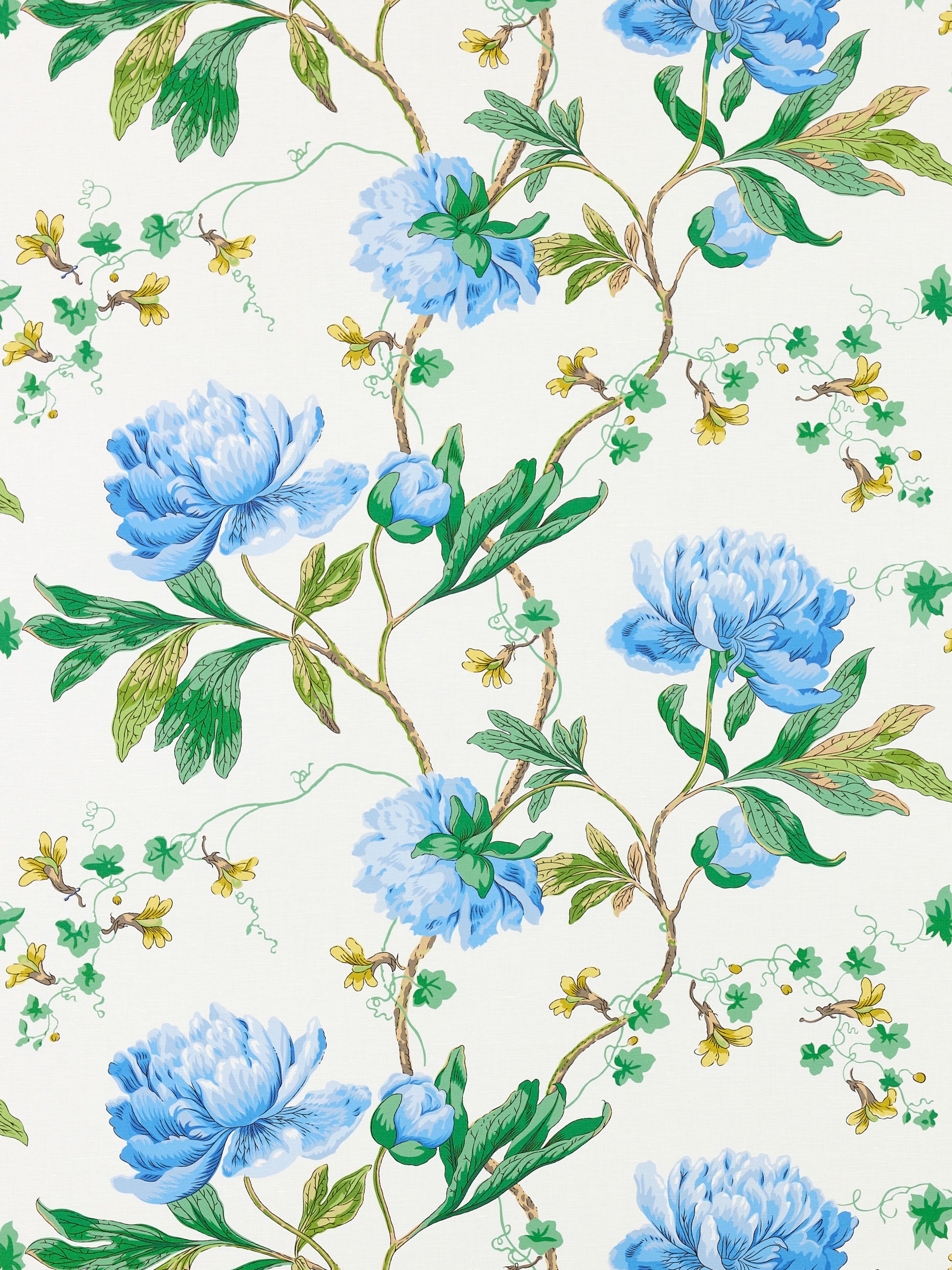 SCALAMANDRE  ISADORA PRINT FABRIC BLUEBONNET   - SC 000216650