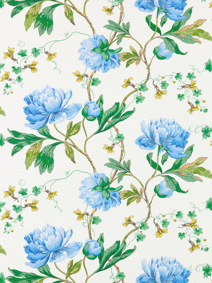 SCALAMANDRE  ISADORA PRINT FABRIC BLUEBONNET   - SC 000216650 NEW SKU # SC166500002