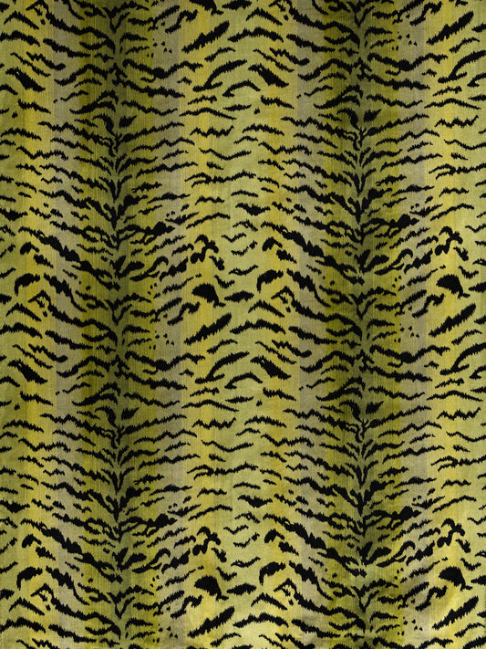 SCALAMANDRE  TIGRE - SILK FABRIC GREENS & BLACK   - SC 000226167MM