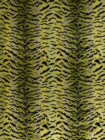 SCALAMANDRE  TIGRE - SILK FABRIC GREENS & BLACK   - SC 000226167MM NEW SKU # SC26167MM0002