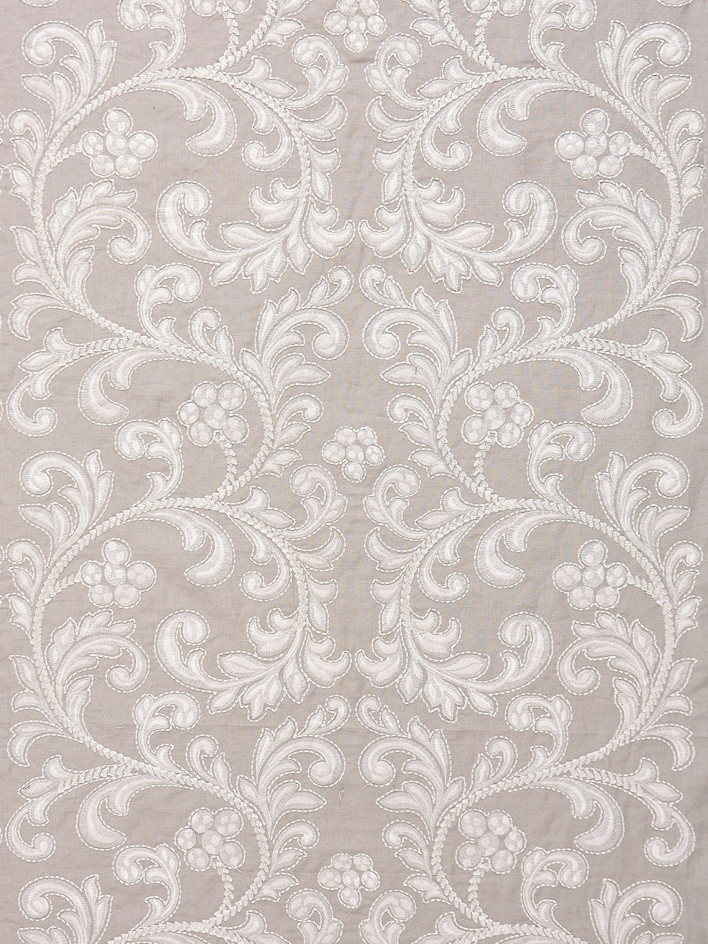 SCALAMANDRE  CHIARA EMBROIDERY FABRIC PEARL GREY   - SC 000227029