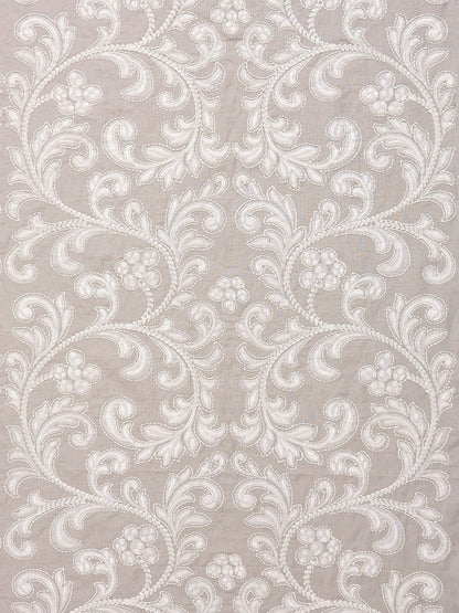 SCALAMANDRE  CHIARA EMBROIDERY FABRIC PEARL GREY   - SC 000227029 NEW SKU # SC270290002