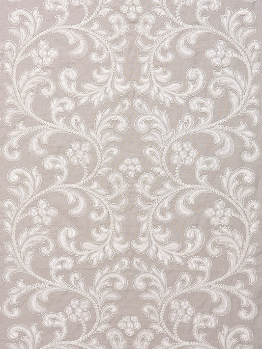 SCALAMANDRE  CHIARA EMBROIDERY FABRIC PEARL GREY   - SC 000227029