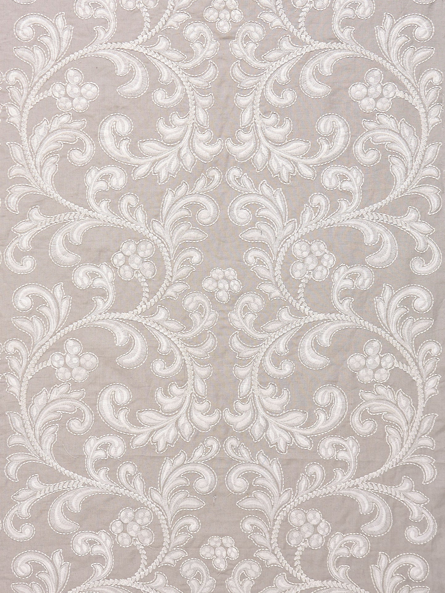 SCALAMANDRE  CHIARA EMBROIDERY FABRIC PEARL GREY   - SC 000227029 NEW SKU # SC270290002