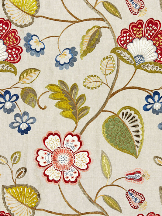 SCALAMANDRE  WILLOWOOD EMBROIDERY FABRIC BLOOM   - SC 000227071