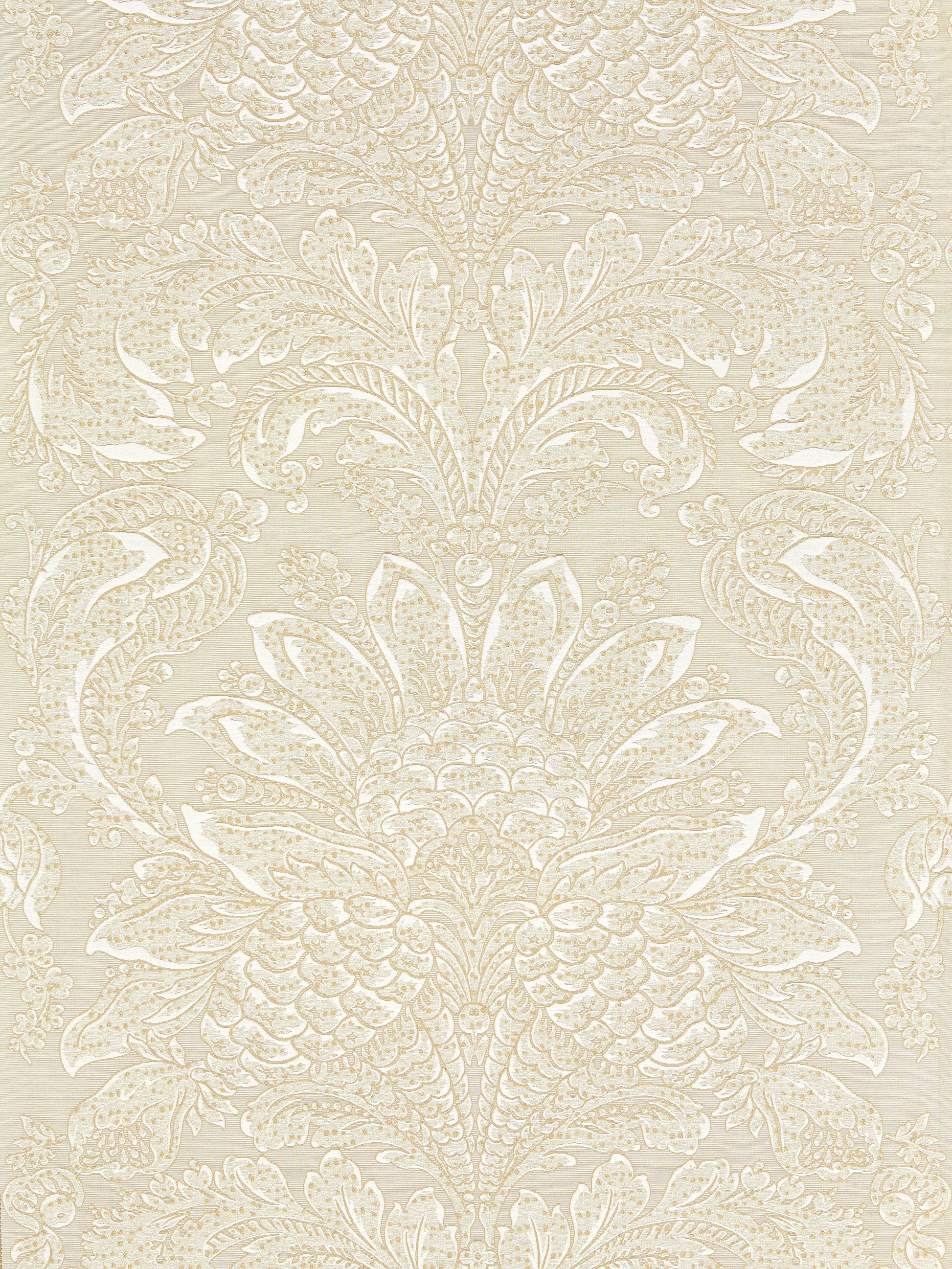 SCALAMANDRE  CARLOTTA DAMASK FABRIC FOG   - SC 000227081