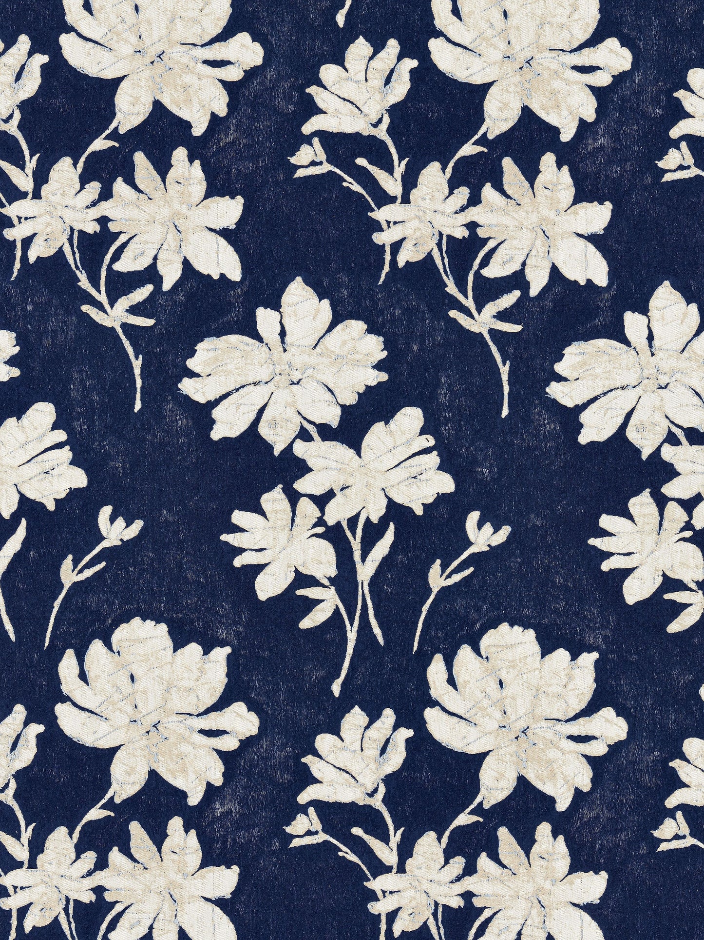 SCALAMANDRE  FLORE BATIK FABRIC INDIGO   - SC 000227082