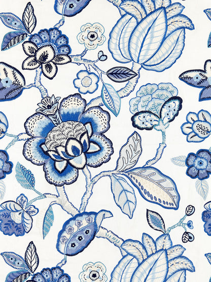 SCALAMANDRE  COROMANDEL EMBROIDERY FABRIC PORCELAIN   - SC 000227126 NEW SKU # SC271260002
