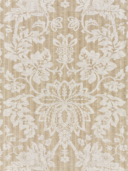 SCALAMANDRE  METALLINE DAMASK FABRIC FLAX   - SC 000227136 NEW SKU # SC271360002
