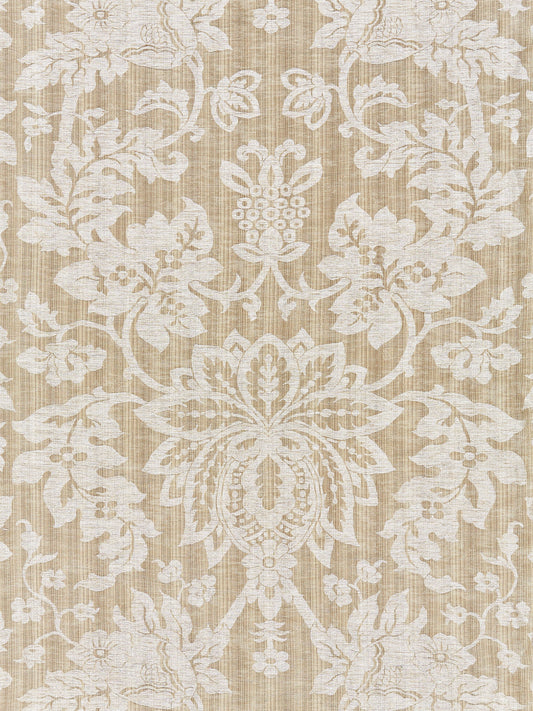 SCALAMANDRE  METALLINE DAMASK FABRIC FLAX   - SC 000227136